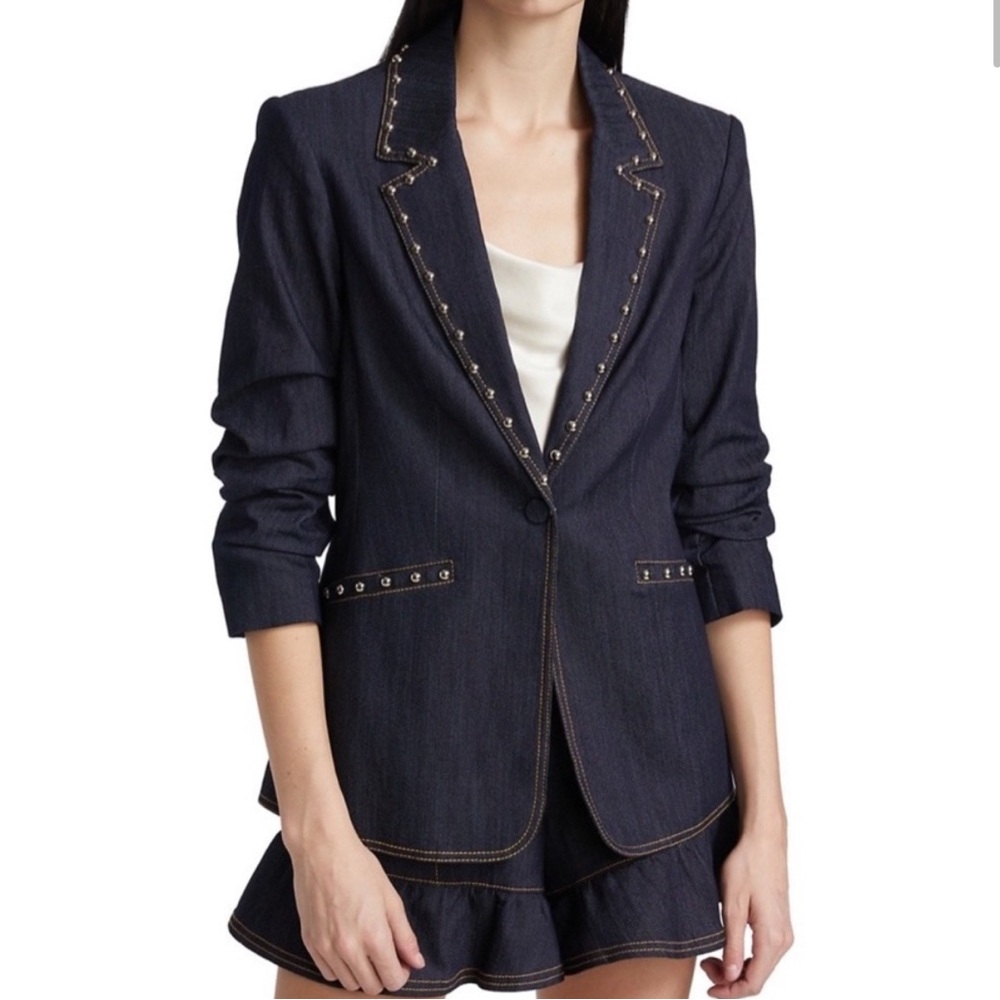 Cinq à Sept Khloe Studded Denim Blazer